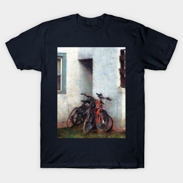 Bicycles - Bicycles in Yard T-Shirt by SusanSavad